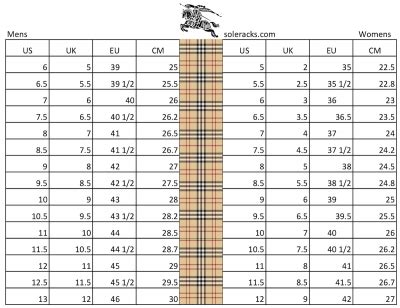 burberry size chart medium|burberry size chart us.